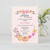 Invitation Baby shower Citrouille fille (Debout devant)