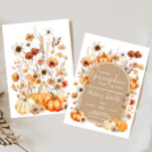 Invitation Baby shower Citrouille fleur sauvage