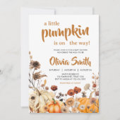 Invitation Baby shower Citrouille fleur sauvage d'automne (Devant)