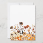 Invitation Baby shower Citrouille fleur sauvage d'automne (Dos)