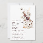 Invitation Baby shower Citrouille Fleur sauvage de Boho Autom (Devant)