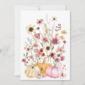 Invitation Baby shower Citrouille Fleur sauvage rose (Dos)