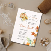 Invitation Baby shower Citrouille floral