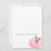 Invitation Baby shower Citrouille Floral géométrique (Dos)