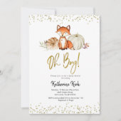 Invitation Baby shower Citrouille Fox Oh Boy Fall (Devant)