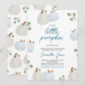 Invitation Baby shower Citrouille garçon (Devant / Derrière)