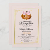 Invitation Baby shower Citrouille Gold (Devant / Derrière)