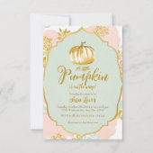 Invitation Baby shower Citrouille Gold Fall (Devant)