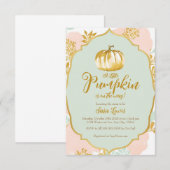 Invitation Baby shower Citrouille Gold Fall (Devant / Derrière)
