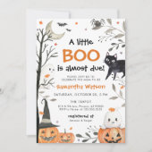 Invitation Baby shower Citrouille Halloween Little Boo Ghost (Devant)