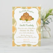 Invitation Baby shower citrouille Harlequin Gold Twins (Debout devant)