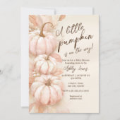 Invitation baby shower citrouille invitation, citrouille rose (Devant)