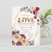 Invitation Baby shower Citrouille Ivory Marsala (Debout devant)