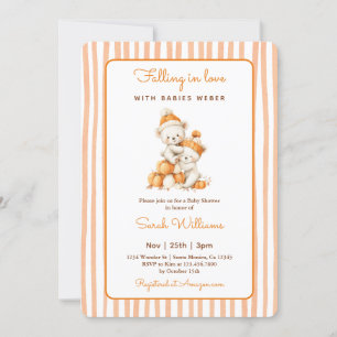 Invitation Baby shower Citrouille jumeau