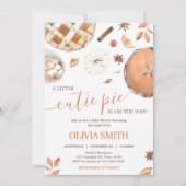 Invitation Baby shower Citrouille Little Cutie Pie Fall (Devant)