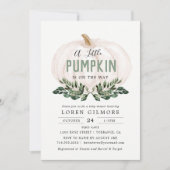 Invitation Baby shower Citrouille Little Fall Greenery (Devant)