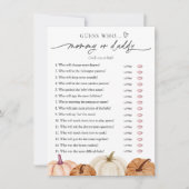 Invitation Baby shower citrouille maman ou papa Game Card (Devant)