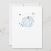 Invitation Baby shower Citrouille minimaliste bleu (Dos)