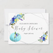 Invitation Baby shower citrouille Mommy's Belly Size Jeu | Bl (Dos)