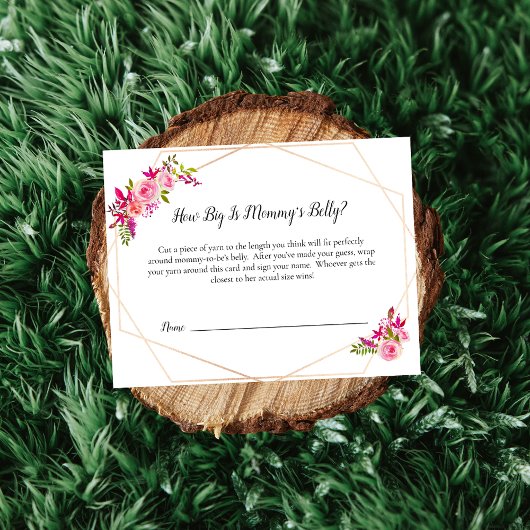 Invitation Baby shower citrouille Mommy's Belly Taille Jeu Fl