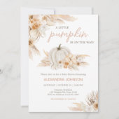 Invitation Baby shower Citrouille Neutral Boho (Devant)