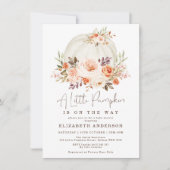 Invitation Baby shower Citrouille neutre Automne Automne Flor (Devant)
