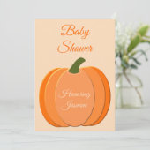 Invitation Baby shower Citrouille neutre genre mignon Orange (Debout devant)