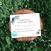 Invitation Baby shower citrouille Nom du bébé Jeu | Bleu