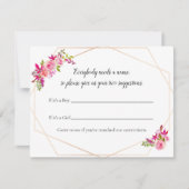 Invitation Baby shower citrouille Nom Suggestion Jeu Floral (Devant)