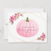 Invitation Baby shower citrouille Nom Suggestion Jeu Floral (Dos)
