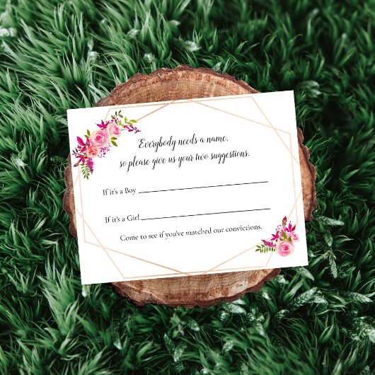 Invitation Baby shower citrouille Nom Suggestion Jeu Floral