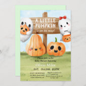 Invitation Baby shower Citrouille orange (Devant / Derrière)