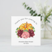 Invitation Baby shower Citrouille orange aquarelle (Debout devant)