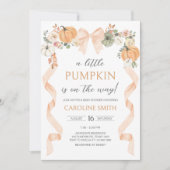 Invitation Baby shower Citrouille Orange Bow (Devant)