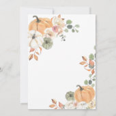 Invitation Baby shower Citrouille Orange Bow (Dos)