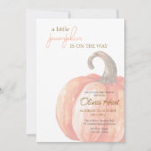 Invitation Baby shower Citrouille orange de l'aquarelle d'aut (Devant)