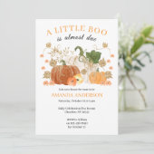 Invitation Baby shower Citrouille Orange Gold (Debout devant)