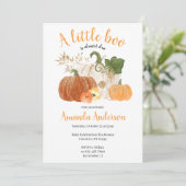 Invitation Baby shower Citrouille Orange Gold (Debout devant)
