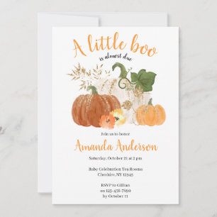 Invitation Baby shower Citrouille Orange Gold
