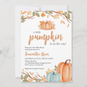 Invitation Baby Shower Citrouille Orange Verdure (Devant)