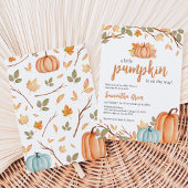 Invitation Baby Shower Citrouille Orange Verdure
