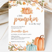 Invitation Baby Shower Citrouille Orange Verdure