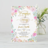 Invitation Baby shower Citrouille Pastel (Debout devant)