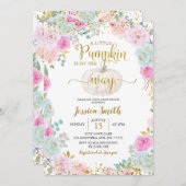 Invitation Baby shower Citrouille Pastel (Devant / Derrière)