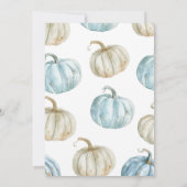 Invitation Baby shower Citrouille Pastel Blue Gold Oh Boy (Dos)