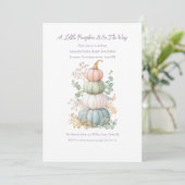 Invitation Baby shower Citrouille Pastel Fall (Debout devant)