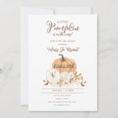 Invitation Baby shower Citrouille petit Citrouille et blanc (Devant)