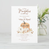Invitation Baby shower Citrouille petit Citrouille et blanc (Debout devant)