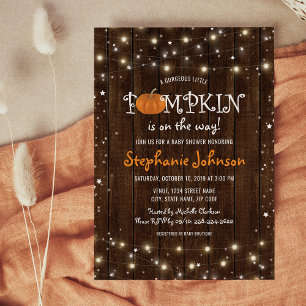 Invitation Baby Shower Citrouille Petite Rustique