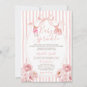 Invitation Baby shower Citrouille pour bébé rose pâle